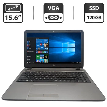 Ноутбук HP 250 G3 / 15.6" (1366x768) TN / Intel Celeron N2840 (2 ядра по 2.16 - 2.58 GHz) / 8 GB DDR3 / 120 GB SSD / Intel HD Graphics / WebCam / DVD-ROM б/в
