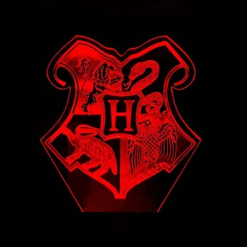 Світильник-нічник Harry Potter Hogwarts Гаррі Поттер 16 кольорів USB (28002)