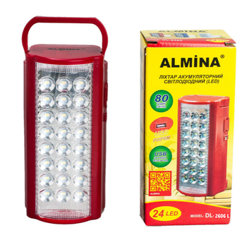 Ліхтар ALMINA 24 LED на акумуляторі Білий