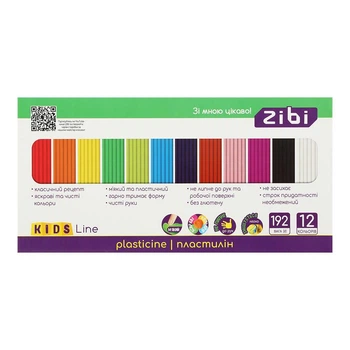 Пластилин ZiBi 12 цветов 192г (ZB.6274)