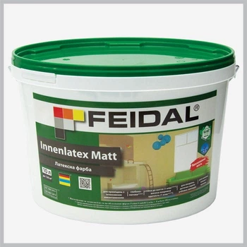 Краска латексная Feidal Innenlatex Matt для помещений с интенсивной нагрузкой глубоко-матовая белая 10 л