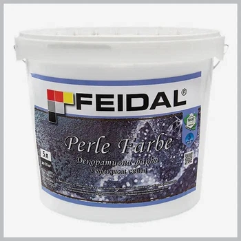 Декоративная краска Feidal Perle Farbe с эффектом сияния белая полупрозрачная 5 л