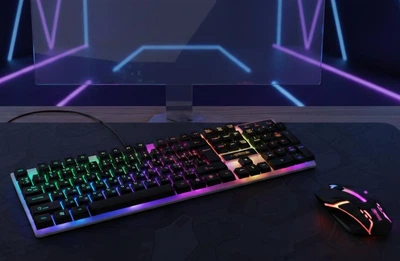 Комплект проводная клавиатура + мышь RGB USB XSTRIKE X-1014 Черная с подсветкой