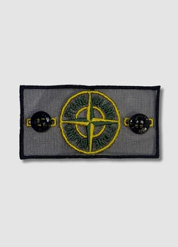 Патч Стон Айленд (Stone Island) Mesh + 2 гудзики Чорний