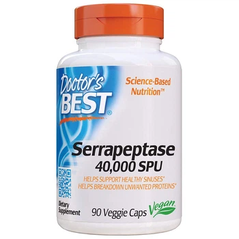 Природные добавки Doctor's Best Серрапептаза Serrapeptase 40,000 SPU 90 капсул