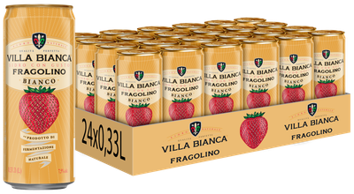 Упаковка Сидру Villa Bianca Fragolino Bianco з/б 7.5% 0.33 л х 24 шт (4820002713007)