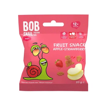 Фруктовий снек Bob Snail яблуко-полуниця 20г
