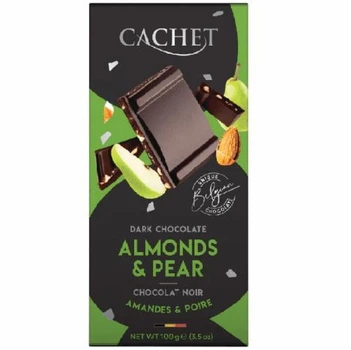 Шоколад чорний Cachet Almonds & Pear (57% cacao) 21422 - 100 g