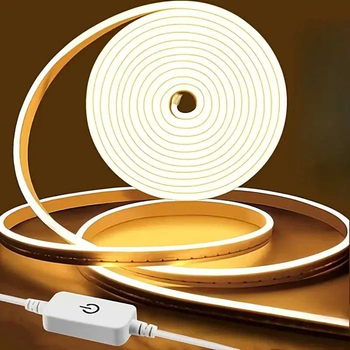 Неоновая LED-лента с сенсорным диммером, тёплый белый свет 3000K, 5 м, IP65 (MA573)