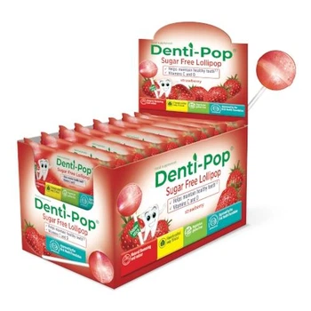 Здоровий льодяник "Denti - Pop" зі смаком полуниці (40 шт/уп)