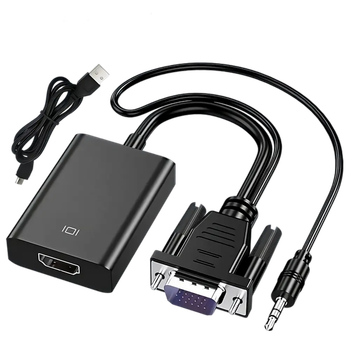 Перехідник VGA to HDMI дод. живлення та аудіо 3.5мм 77211