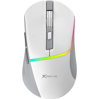 Проводная игровая мышь Xtrike Me GM-322 с 6 кнопками, сенсором 7200 DPI, RGB-подсветкой и кабелем 1.5 м, Белая (GM-322WH)
