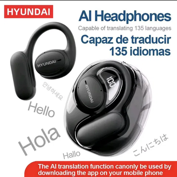 Наушники-переводчик Hyundai OpenAir5 AI Bluetooth, 100 языков, гарнитура для языкового перевода