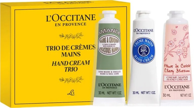 Zestaw kosmetyków do pielęgnacji ciała L'occitane En Provence Krem do rąk Fleurs de Cerisier 30 ml Krem do rąk Migdał 30 ml Krem do rąk Masło Shea 30 ml (3253582079811)