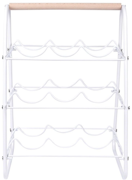 Підставка для вина Excellent Houseware металева на 9 пляшок Біла 33 x 29 x 46 см (8720573226486)