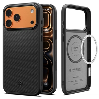 Чехол Spigen Enzo Aramid T MagFit для iPhone 17 Pro Max/18 Pro Max Black Black (ACS09906)