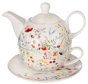 Чайник для заварювання Orion Maki порцеляновий з чашкою Багатоколірний 3 елементи (8592381208349)