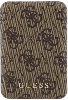 УМБ Guess 4G Leather Metal Logo MagSafe 5000mAh 15W USB-C Brown (3666339210588)