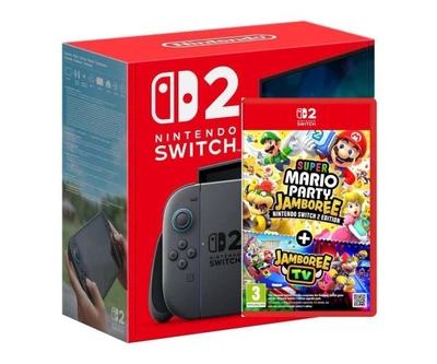 Игровая консоль Nintendo Switch 2 Black + Игра Super Mario Party Jamboree + Jamboree TV (английская версия)