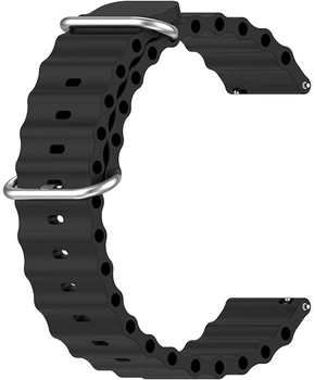 Ремінець BeCover Wave Style (22mm) для Samsung Galaxy Watch (46mm) / Watch 3 (45mm) / Gear S3 Classic / Gear S3 Frontier Black (BC_714199)