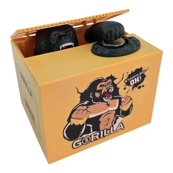 Интерактивная копилка No Brand Gorilla 12x10x9 см Бежевый (DN36743)
