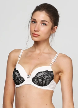 Бюстгальтер Lascana 70C Черно-белый (BF-5606C_White-black)
