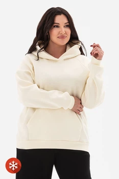 Утеплене худі ONE молочного кольору 2XL/3XL (3043352)