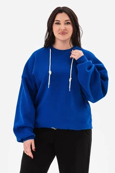 Утеплений світшот OVER кольору електрик S/M/L/XL (3043371)