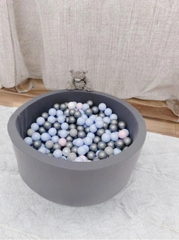 Сухий басейн Maikinbaby коло 110х40х6 см та 250 шт куль Сірий (арт.М110-112)