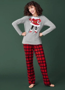 Пижама новогодняя женская костюм для дома и сна (кофта+брюки) Esmara S (42-44) разноцветный (12018)