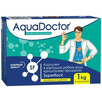 Коагулирующее средство в картушах AquaDoctor Superflock (Коагулянт) для бассейна, 1 кг таблеток