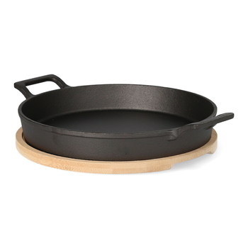 Naczynie Homla Andreas żeliwne z bambusową podkładką 25 x 20 cm (5902869976968)