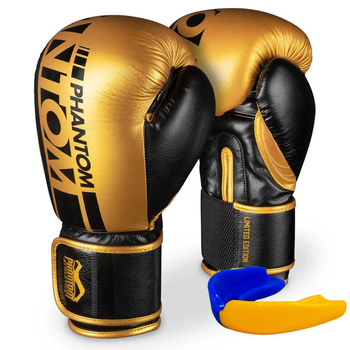 Рукавички боксерські з капою Phantom APEX Elastic 16 унцій, чорно-золотистий
