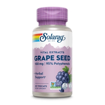 Экстракт виноградных косточек 100мг Solaray 60 капсул антиоксидант для иммунитета и здоровья сердца (551234)