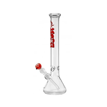 Бонг Boost Pro Beaker Black стеклянный Буст Про Бикер 44 см с кикером шипами и красным логотипом