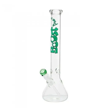 Бонг Boost Beaker 44 см Буст Бикер стекло стандартный шлиф с зелёным логотипом