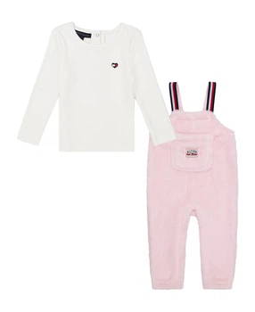 Детский комплект Tommy Hilfiger лонгслив и комбинезон 1159830944 (Белый/Розовый 12M) на рост 74-79 см