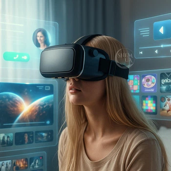 Очки виртуальной реальности для смартфона VR SHINECON, 3D-очки для Android/iPhone 4,7–6,5 дюймов с регулировкой фокуса и межлинзового расстояния, для игр, видео, фильмов Черные, SCVR-044-Black