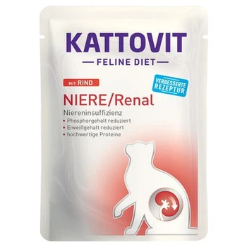 Вологий дієтичний корм у паучах Kattovit Niere/Renal Rind (яловичина) для котів, 85 г