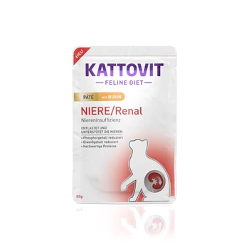 Вологий дієтичний корм у паучах Kattovit Niere/Renal Paté з куркою для котів 85 г