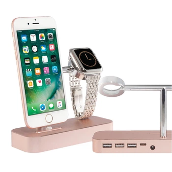 Док-станция COTEetCI Base Hub B18 MFI Stand для Apple Watch + iPhone Rose Gold (CS7200-MRG)