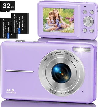 Фотоаппарат AOREGRE 44Мп / CMOS / FHD 1080p 30fps / 16Х зум / Wi-Fi / Фиолетовый