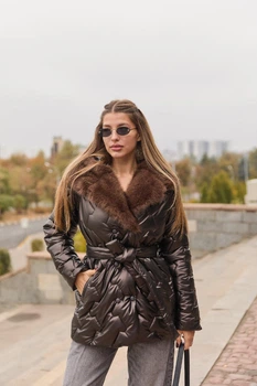 Зимова куртка Mila Nova К-328кап 48 шоколадна