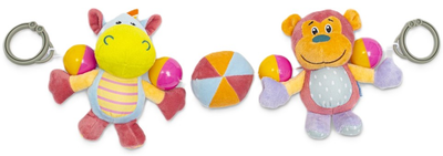 Grzechotka pluszowa do wózka Baby Mix Hipcio i Małpka (8596164137574)