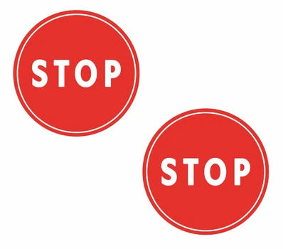 Наліпка Вінілова Лінія 24 STOP СТОП Набір 2 шт. Розмір 10 см.