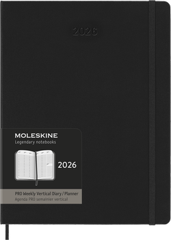 Щотижневик Moleskine 2026 PRO вертикальний великий 19х25 см чорний (8056999274665)
