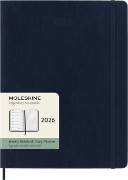 Щотижневик Moleskine 2026 великий 19х25 см сапфір м'який (8056999275242)