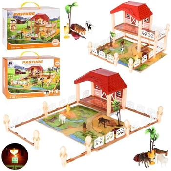 Игрушечная ферма Shantou Jinxing пластиковый набор для детей с животными и домом. (540002)