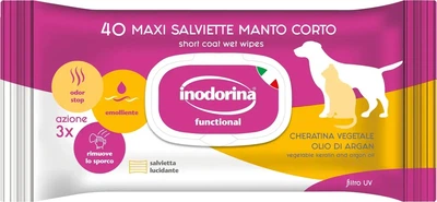 Вологі серветки для котів і собак Inodorina Refresh extra з ароматом жасмину 40 шт (8031398123585)