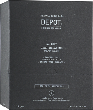 Zestaw maseczek do twarzy Depot No 807 Deep Relaxing nawilżający 12x13 ml (8032274116103)